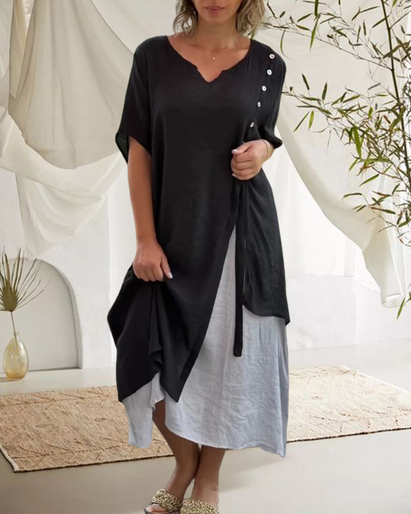 Jemma Onio™ Assymetrische lange oversized jurk