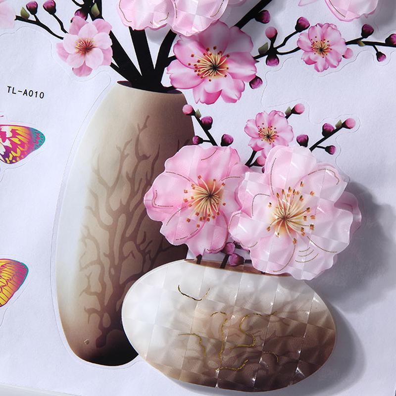 DecoHoudini™️ Vaas Bloemen Muurdecoratie 3D Sticker