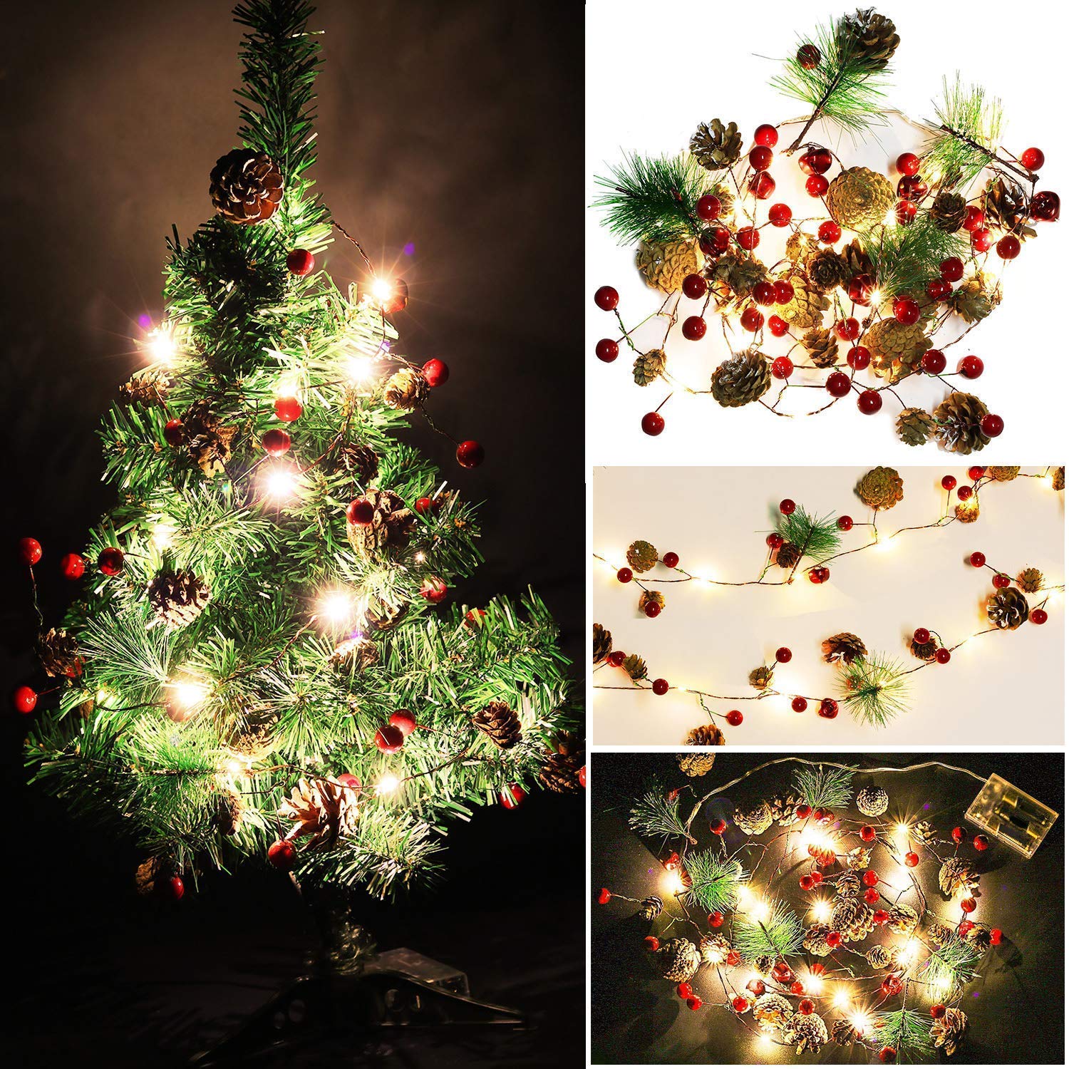 Kerst-dennenappel Decoratie Slinger met LED Verlichting™