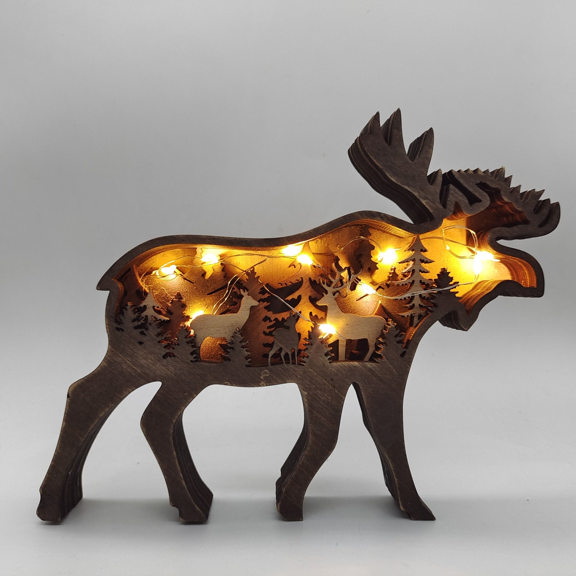 Houtkunst Kerst Dieren met LED Verlichting™