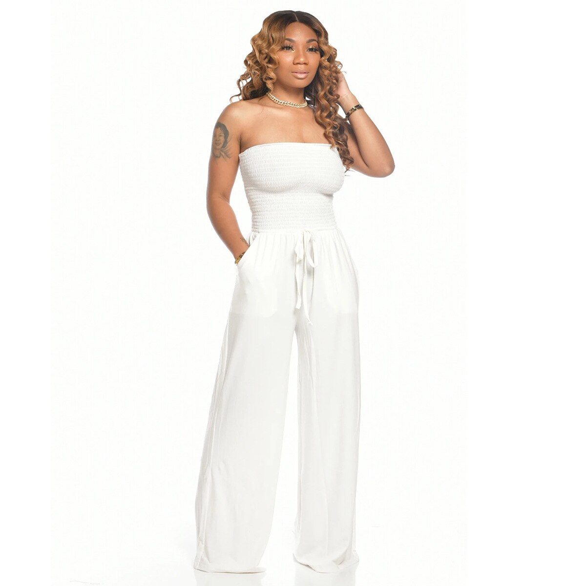 Paolina™️ Off-shoulder jumpsuit met rouches